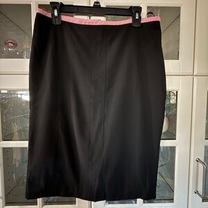 INC International Concepts Black Pencil Skirt with Pink Accent